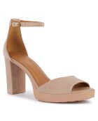 Sandales en Cuir Walk Pleasure naturel foncé - Talon 8.5 cm