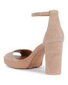 Sandales en Cuir Walk Pleasure naturel foncé - Talon 8.5 cm