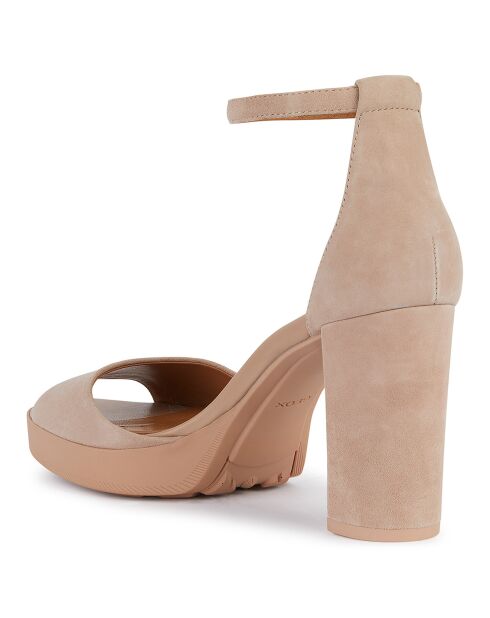 Sandalias Walk Pleasure de piel natural oscura, tacón de 8,5 cm