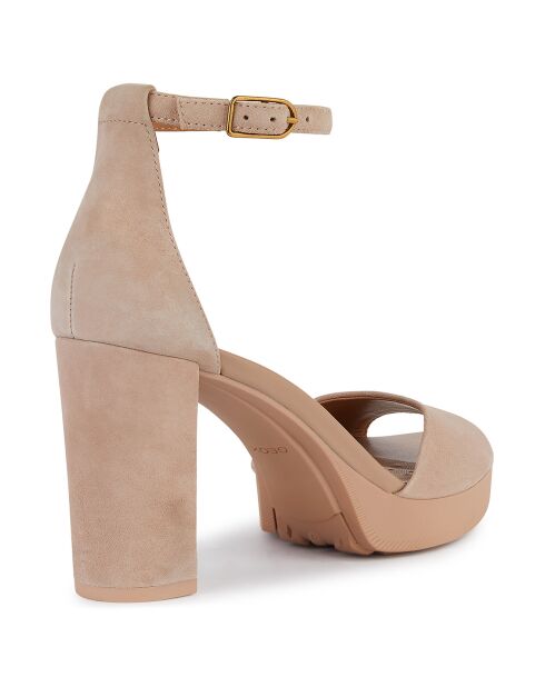 Sandales en Cuir Walk Pleasure naturel foncé - Talon 8.5 cm