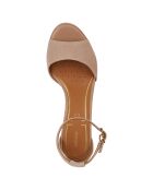 Sandales en Cuir Walk Pleasure naturel foncé - Talon 8.5 cm