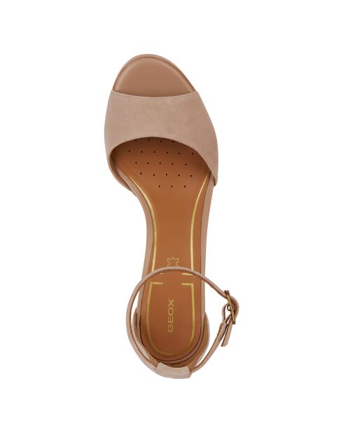 Sandales en Cuir Walk Pleasure naturel foncé - Talon 8.5 cm
