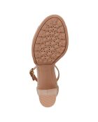 Sandales en Cuir Walk Pleasure naturel foncé - Talon 8.5 cm