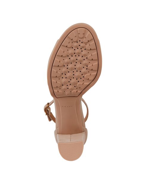 Sandales en Cuir Walk Pleasure naturel foncé - Talon 8.5 cm