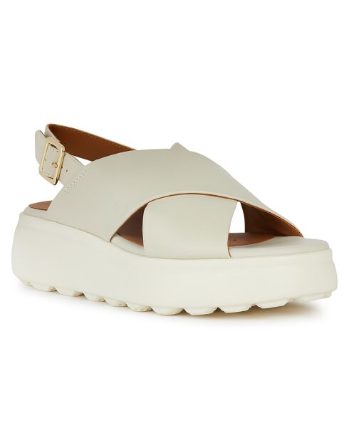 Sandales en Cuir Spherica sable - Talon 5.5 cm