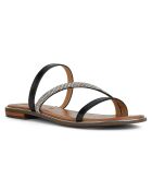 Sandales en Cuir Sozy noir/argenté