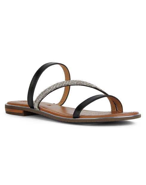 Sandales en Cuir Sozy noir/argenté