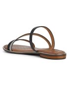 Sandales en Cuir Sozy noir/argenté
