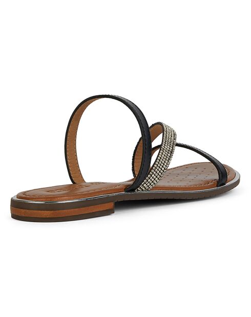 Sandales en Cuir Sozy noir/argenté