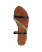 Sandales en Cuir Sozy noir/argenté