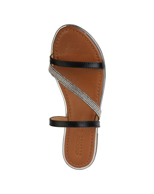 Sandales en Cuir Sozy noir/argenté