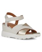 Sandales en Cuir Spherica sable clair/doré clair - Talon 7 cm