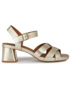Sandales en Cuir Genziana doré pâle - Talon 6.5 cm