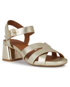 Sandales en Cuir Genziana doré pâle - Talon 6.5 cm