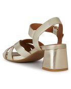 Sandales en Cuir Genziana doré pâle - Talon 6.5 cm
