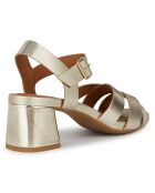 Sandales en Cuir Genziana doré pâle - Talon 6.5 cm