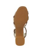 Sandales en Cuir Genziana doré pâle - Talon 6.5 cm