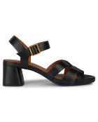 Sandales en Cuir Genziana noires - Talon 6.5 cm