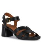 Sandales en Cuir Genziana noires - Talon 6.5 cm