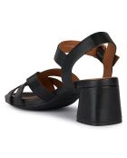 Sandales en Cuir Genziana noires - Talon 6.5 cm