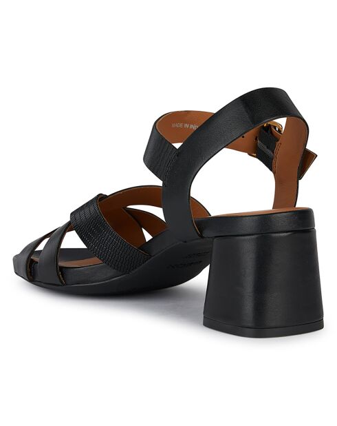 Sandales en Cuir Genziana noires - Talon 6.5 cm