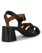 Sandales en Cuir Genziana noires - Talon 6.5 cm