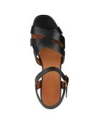 Sandales en Cuir Genziana noires - Talon 6.5 cm