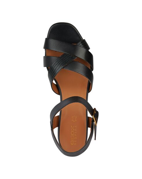 Sandales en Cuir Genziana noires - Talon 6.5 cm