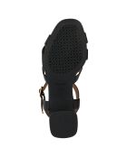 Sandales en Cuir Genziana noires - Talon 6.5 cm