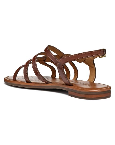 Sandales en Cuir Sozy marron/doré