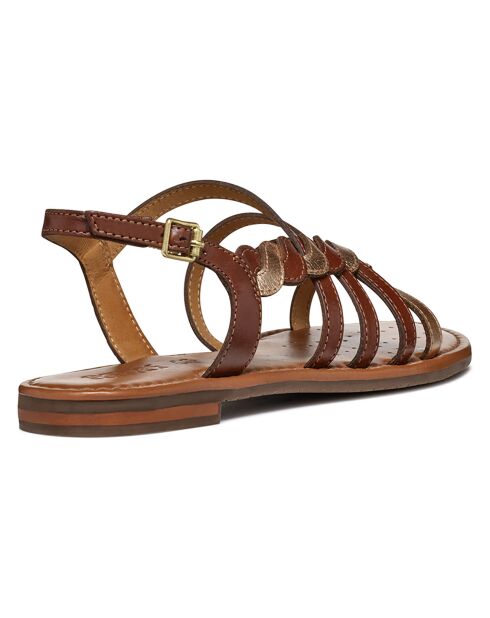 Sandales en Cuir Sozy marron/doré