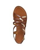 Sandales en Cuir Sozy marron/doré