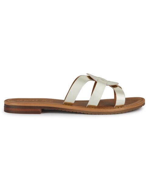 Mules en Cuir Sozy doré pâle
