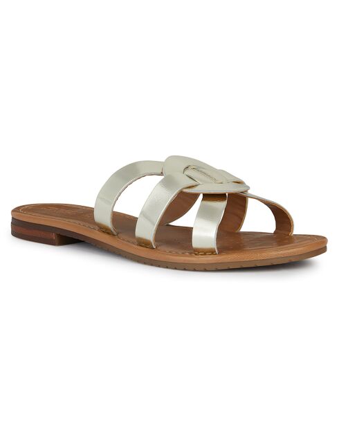 Mules en Cuir Sozy doré pâle
