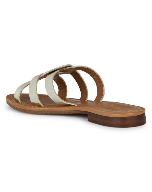Mules en Cuir Sozy doré pâle