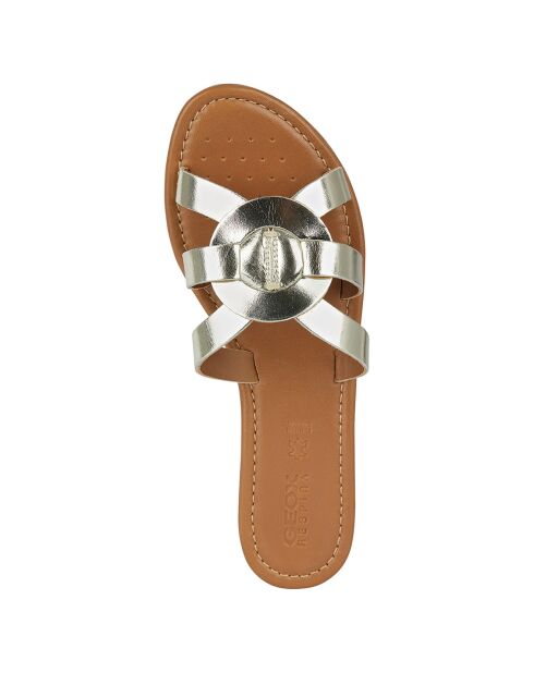 Mules en Cuir Sozy doré pâle