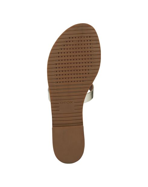 Mules en Cuir Sozy doré pâle