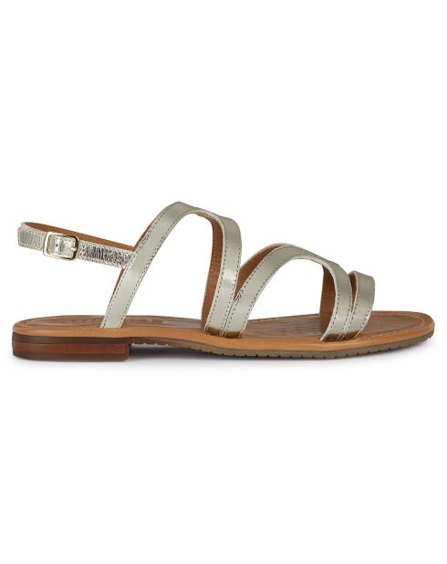 Sandales en Cuir Sozy doré pâle