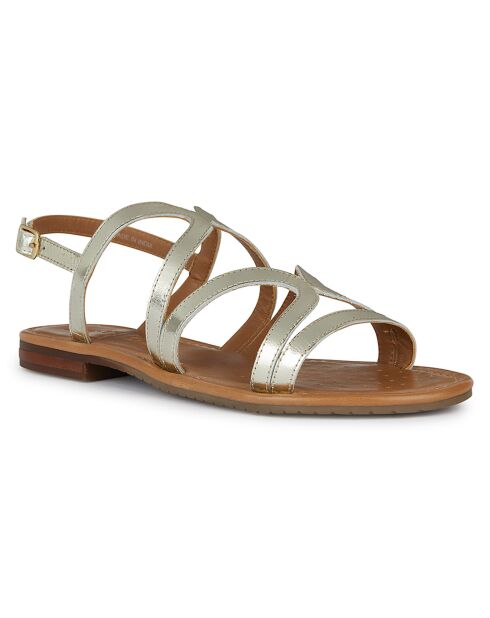 Sandales en Cuir Sozy doré pâle