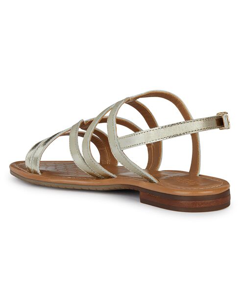 Sandales en Cuir Sozy doré pâle