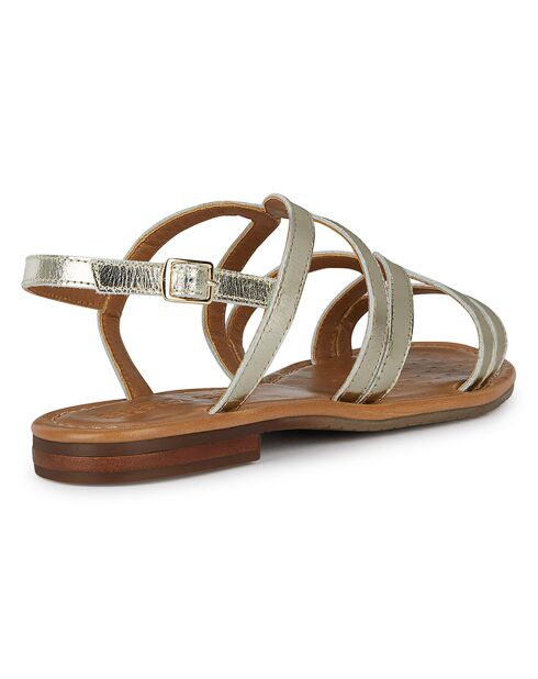 Sandales en Cuir Sozy doré pâle