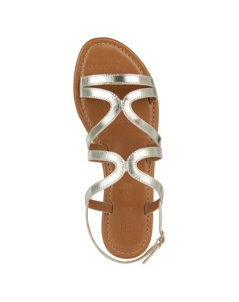 Sandales en Cuir Sozy doré pâle