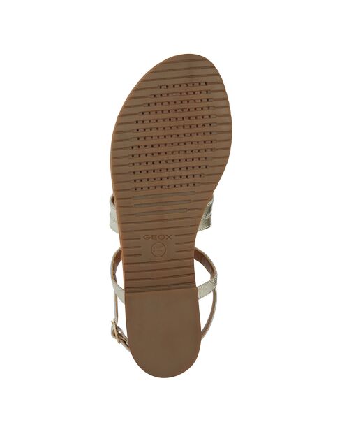 Sandales en Cuir Sozy doré pâle
