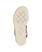 Sandales compensées en Cuir Xand chair foncé/doré - Talon 6 cm