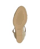 Espadrilles compensées en Cuir Gelsa cognac - Talon 6.5 cm