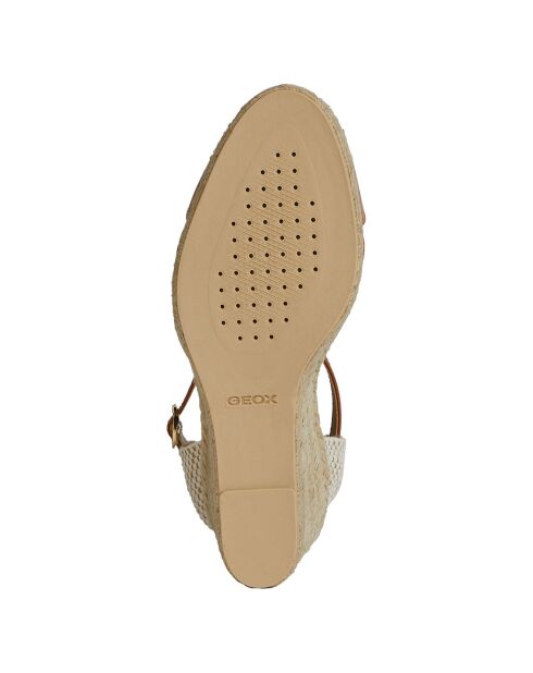 Gelsa Espadrilles mit Keilabsatz aus Leder in Cognac, 6,5 cm Absatz