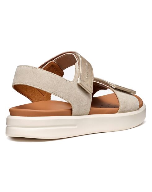 Sandali Xand in pelle color tortora chiaro/oro chiaro