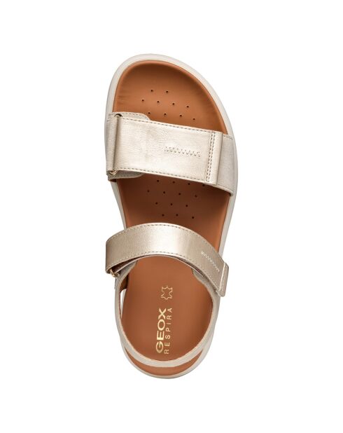 Sandali Xand in pelle color tortora chiaro/oro chiaro