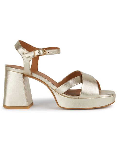 Sandali in pelle Soledea dorati - tacco 8,5 cm