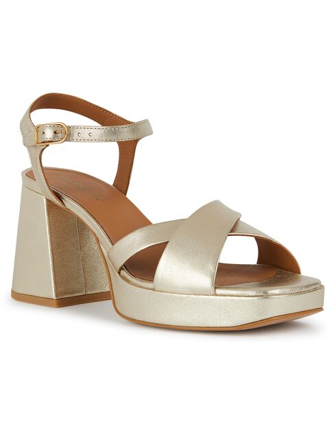 Sandali in pelle Soledea dorati - tacco 8,5 cm